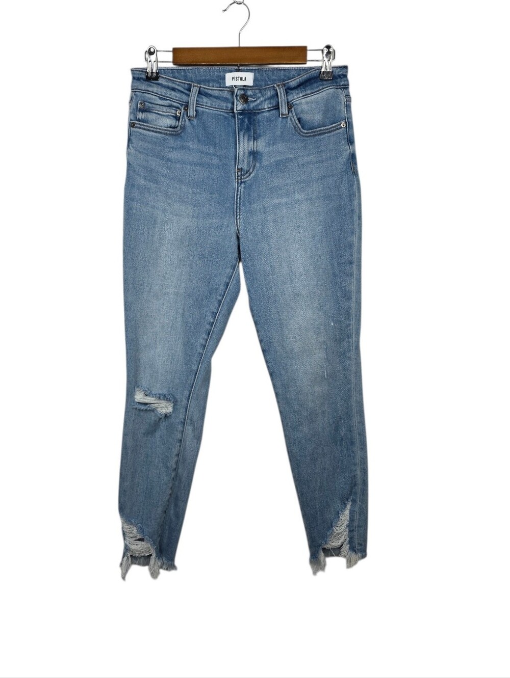 Pistola Size 29 Distressed Skinny Jeans Step Hem Distressed Womens Stretchy Fit‎